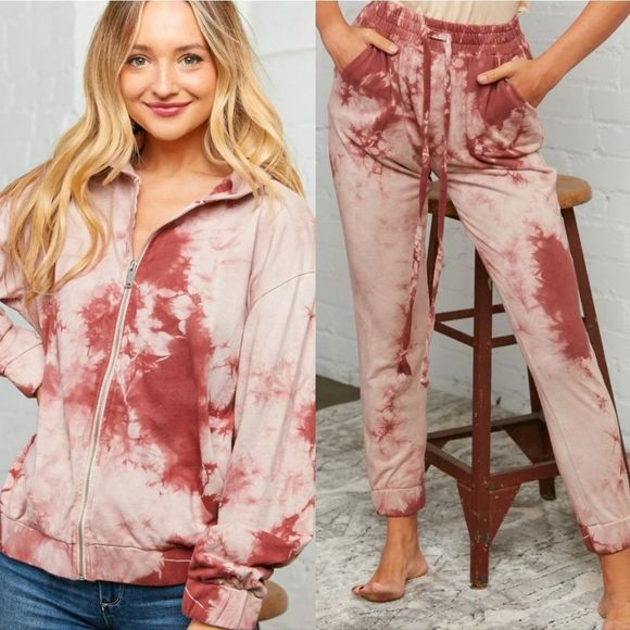 Soft Pink Tie Dye Jacket - Picture 1 of 5